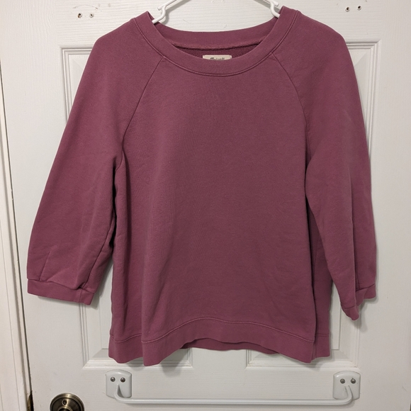 Madewell (Re)sourced Cotton Crew Neck Pullover Sweatshirt in Cloudberry Size S - Picture 1 of 4